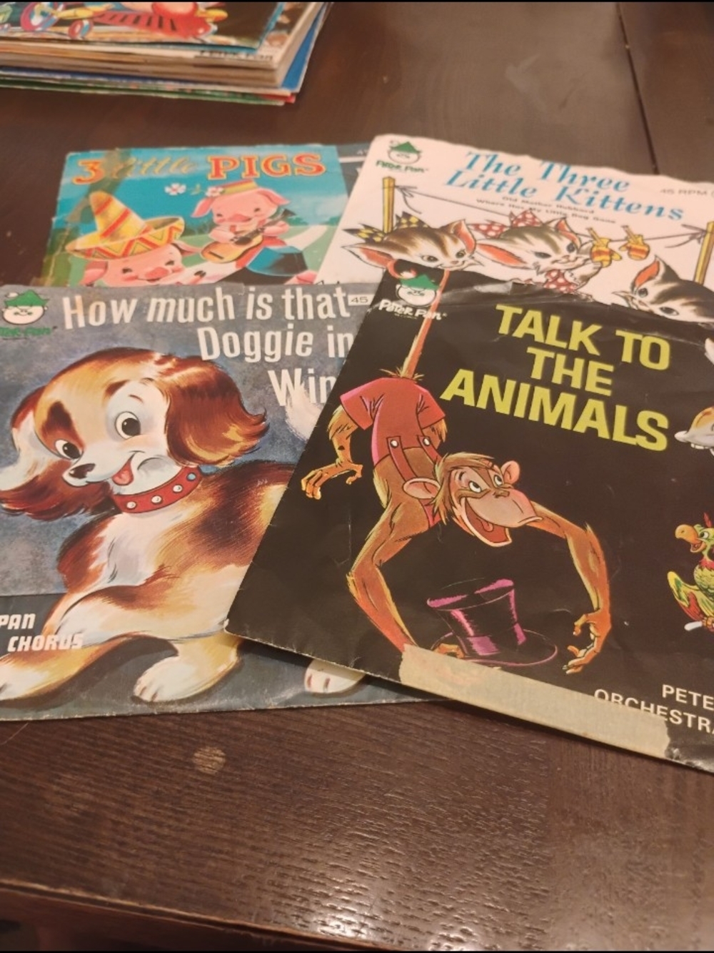 Vintage Children's Record Lot - Illustrated Animal Covers